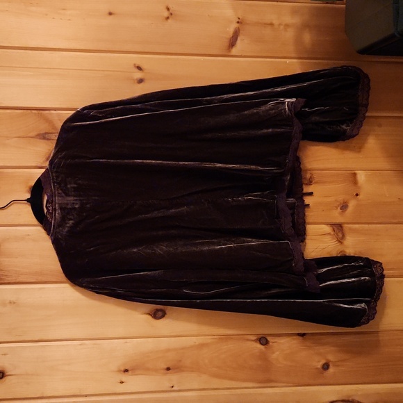 Free People sz S Velvet Bed Jacket - Picture 6 of 10